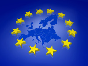 Europa Europe 3D EU Karte Europakarte Europäische Gemeinschaft Sterne blau Collage European Parliament